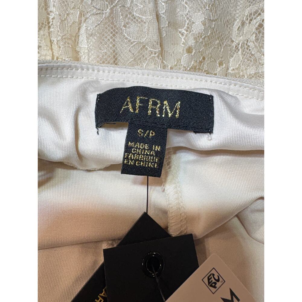 AFRM Babydoll Lace Mini Dress with Built in Bodysuit Cream Size S NWT - Picture 13 of 16